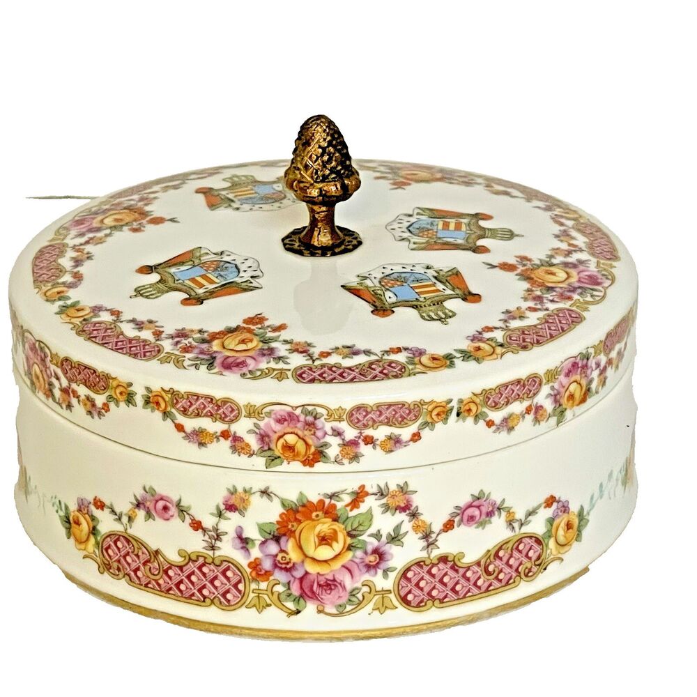 Dresser Vanity Bowl Antique FBS France Porcelain 6” Round  Ferdinand Bing & Co